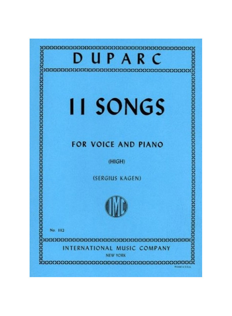 DUPARC .- 11 CANZONI - VOCE ALTA