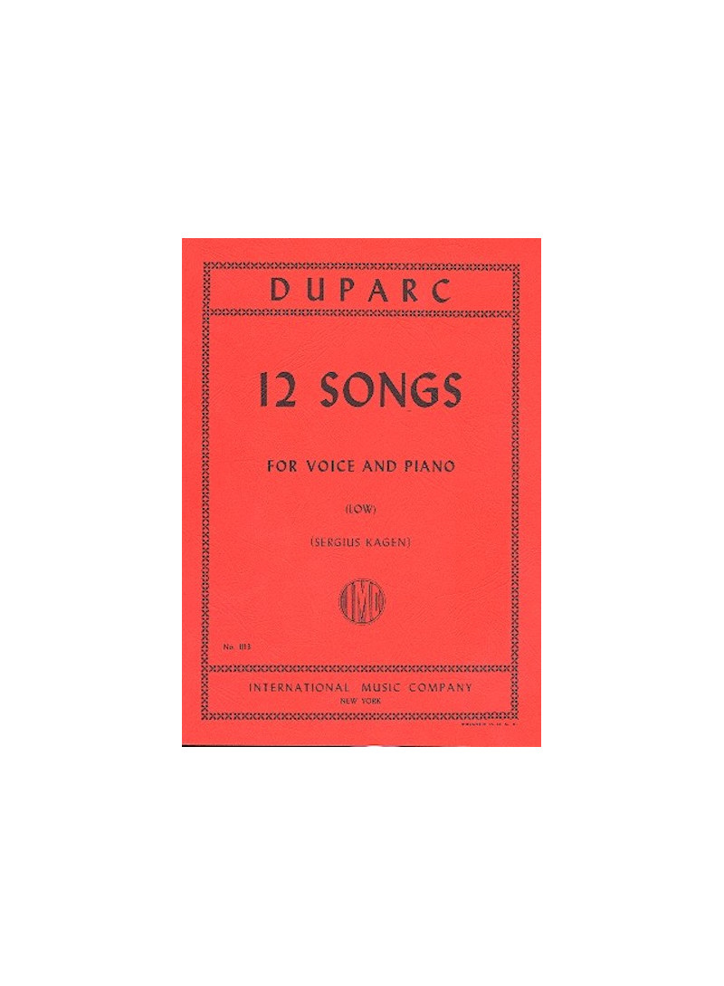 DUPARC 12 CANZONI VOCE BASSA E PIANO