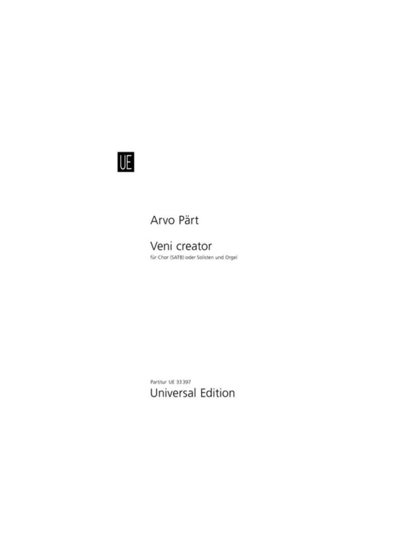 arvo part - veni creator - coro - organo