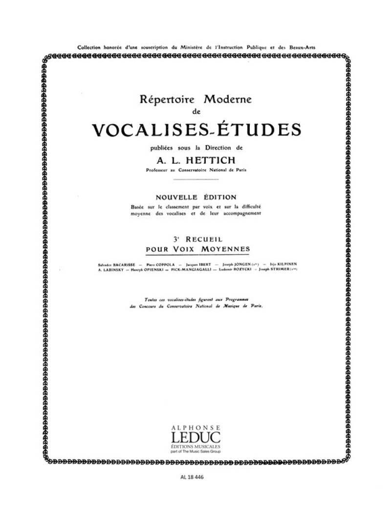 Vocalises-études vol.3 voix moy