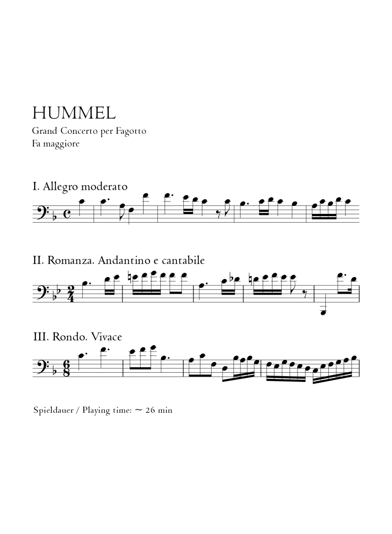 Grand Concerto per Fagotto in F major - Hummel