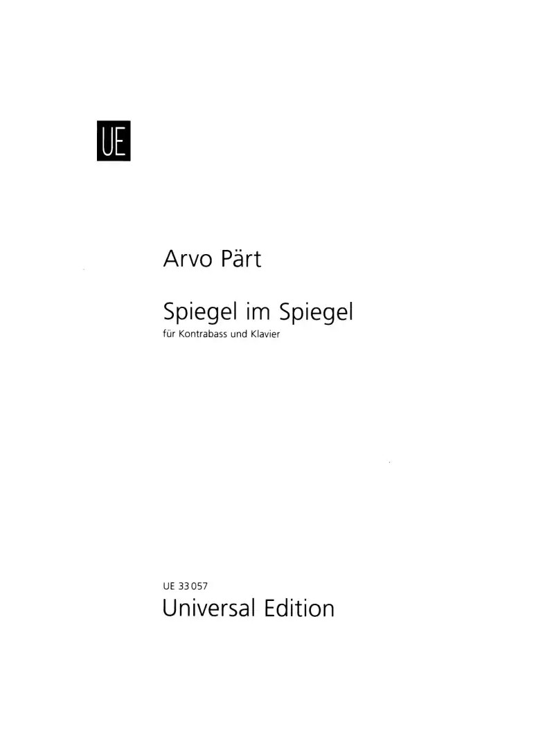 Spiegel im Spiegel - contrabb e piano - Arvo Paert