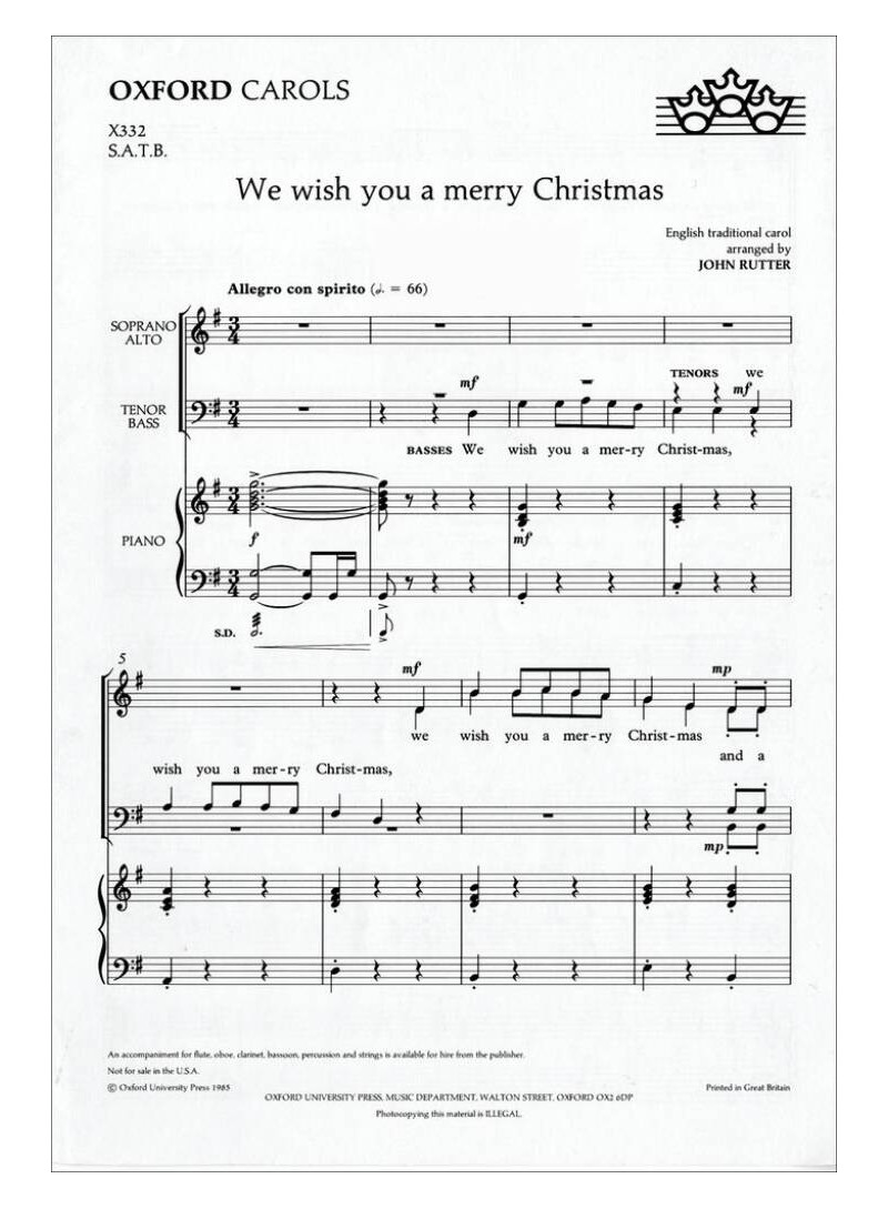 We wish you a merry Christmas - rutter - coro e piano