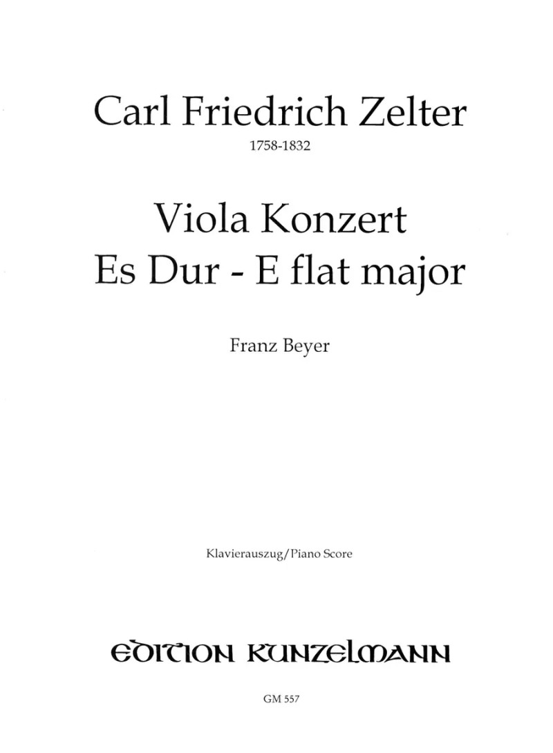 zelter - concerto per viola - riduzione pianoforte