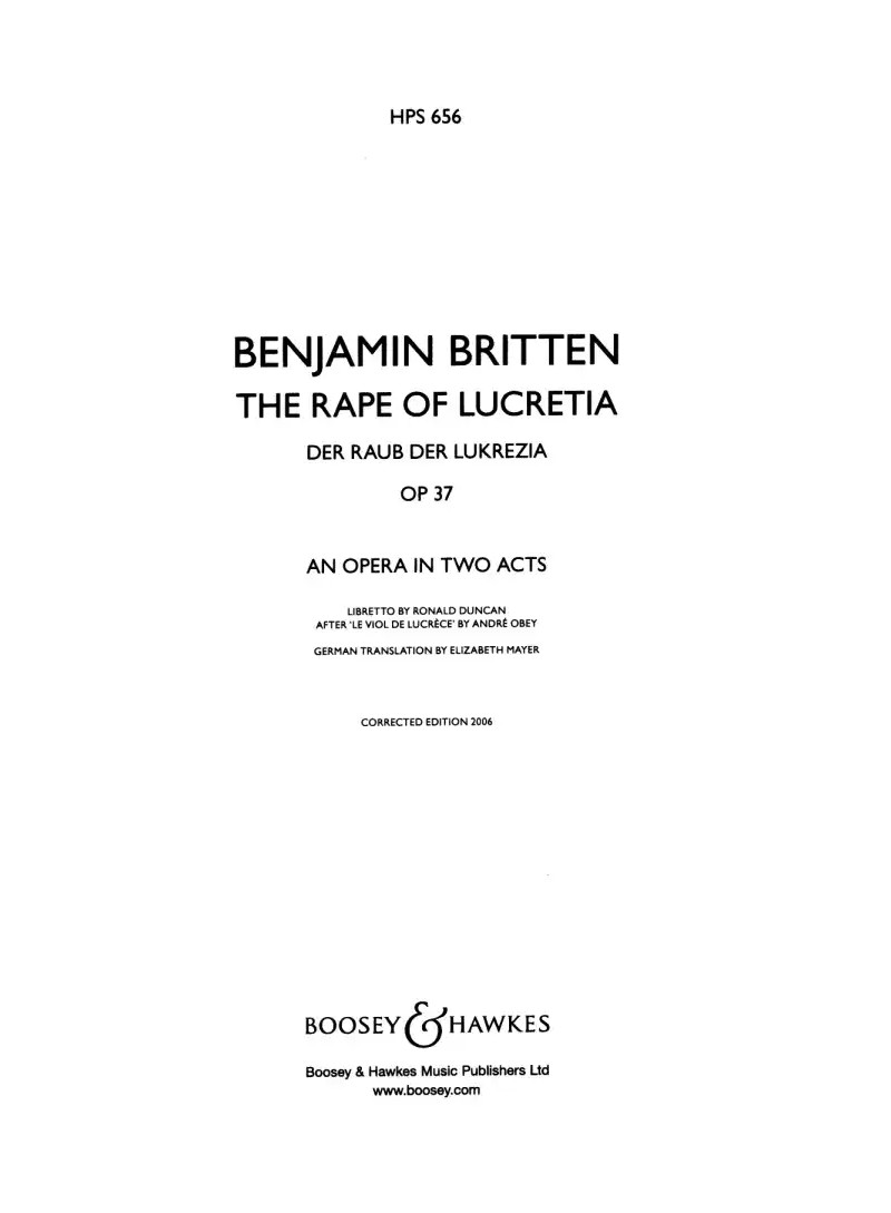 Britten - stupro di Lucrezia -