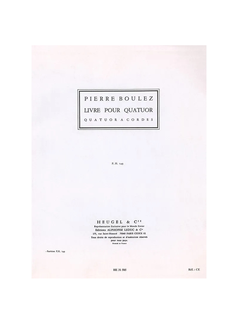 Libro per il quartetto - boulez