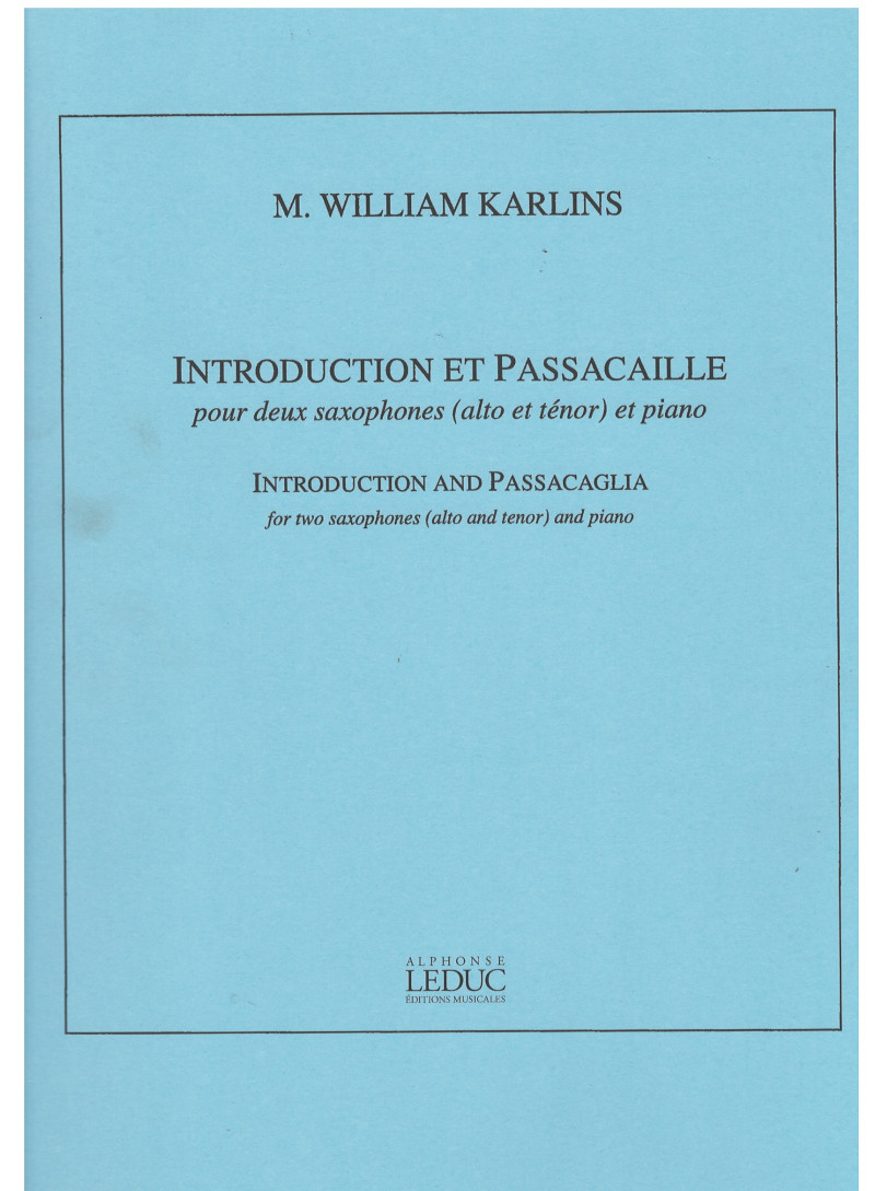 Introduction et Passacaille 2 sax piano