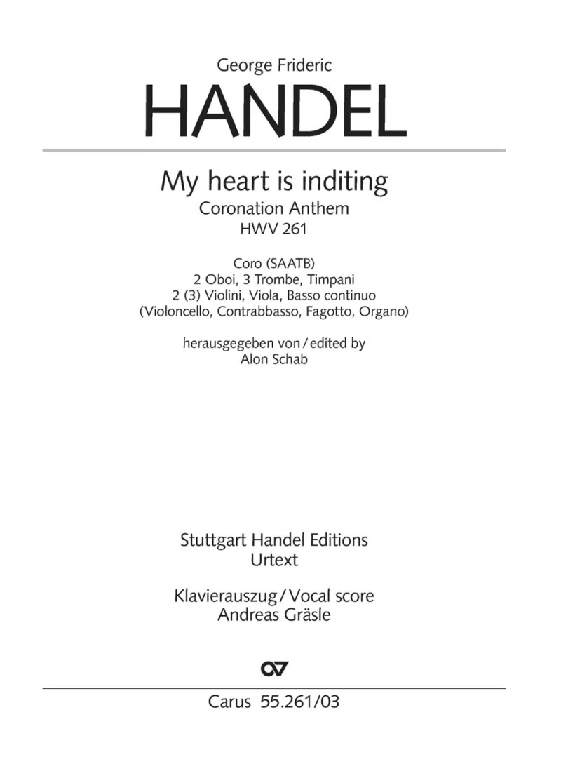 My heart is inditing HWV 261