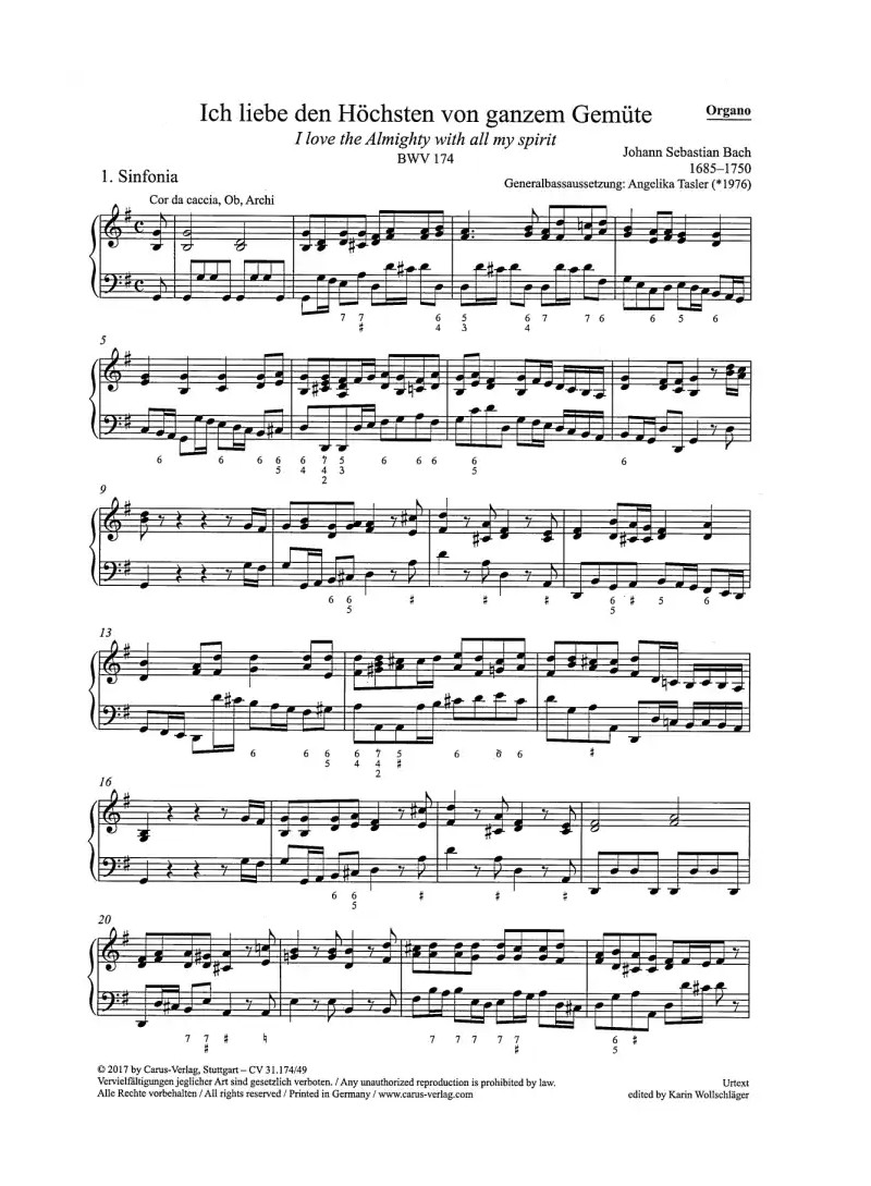 Ich liebe den Höchsten BWV 174