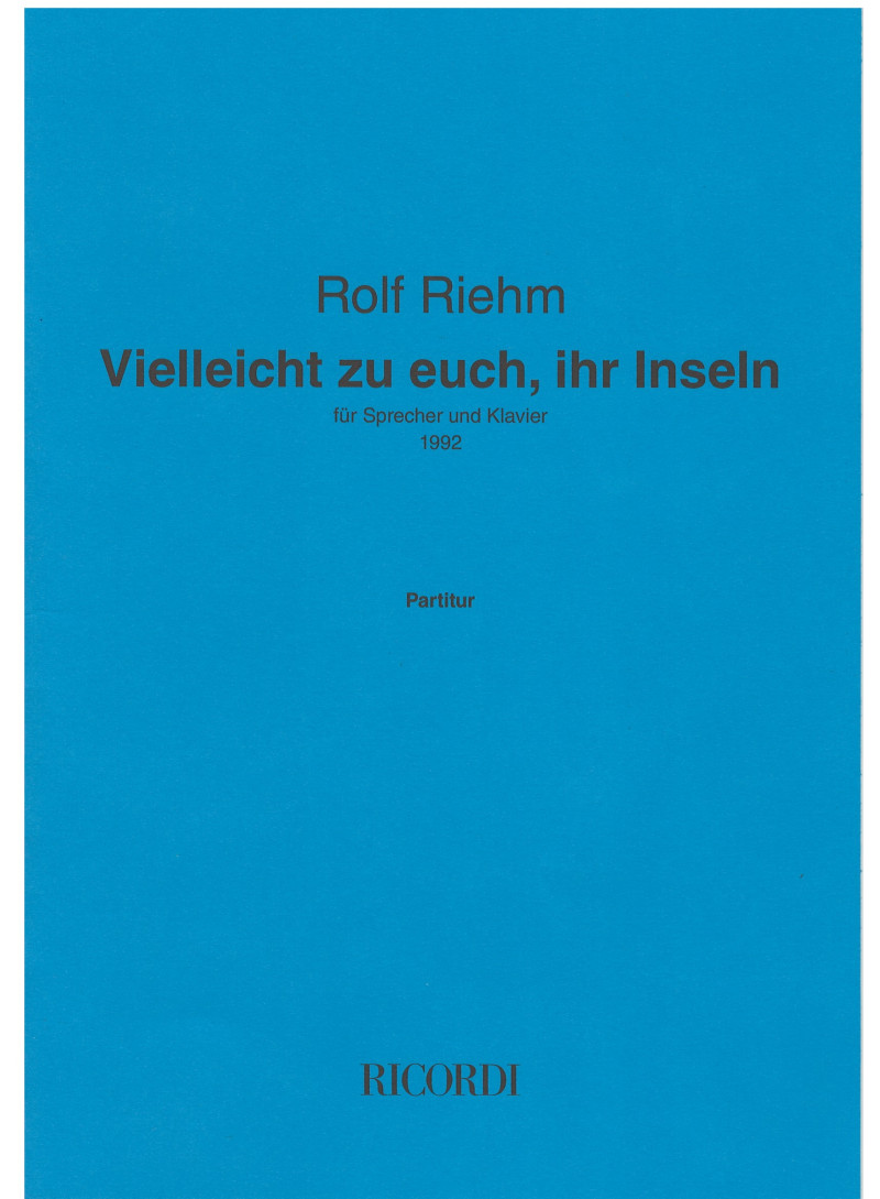 Zu euch vielleicht, ihr Inseln...