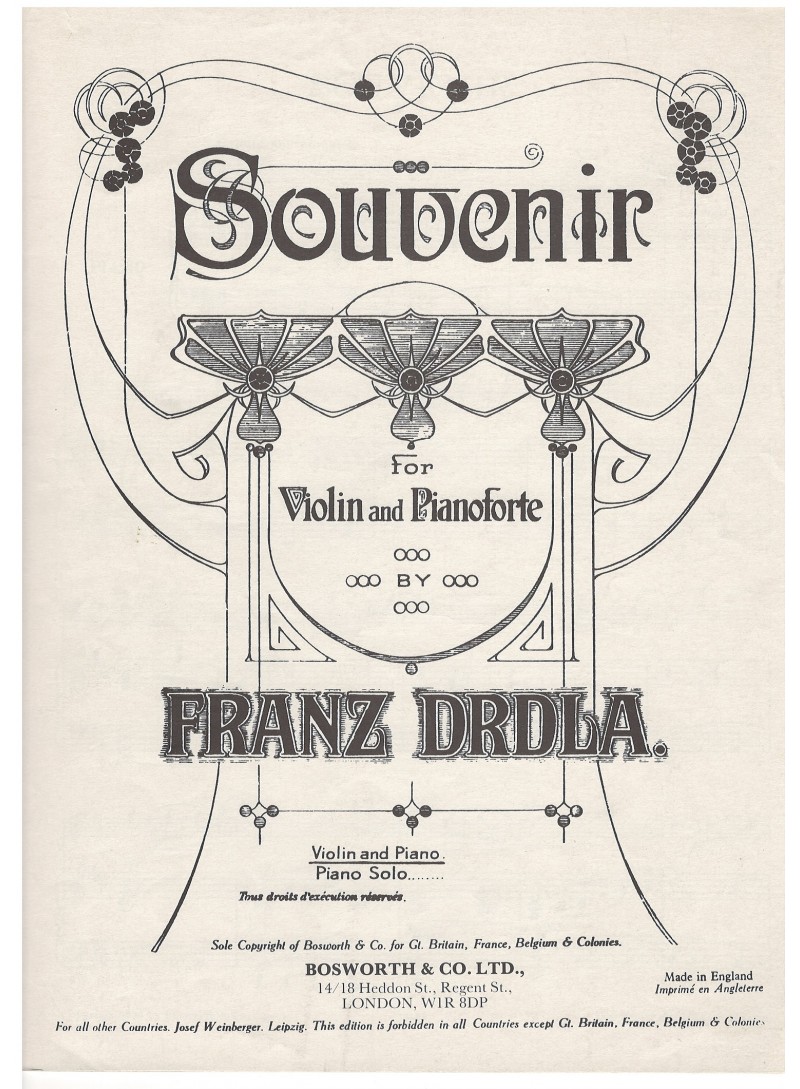 Souvenir for violine and pianoforte